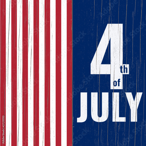 4th of july - independence day, wooden planks painted united states flag colors