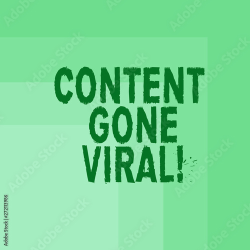 Word writing text Content Gone Viral. Business concept for image video link that spreads rapidly through population Blank Monochrome Square with Seamless Multiple Border in One Corner