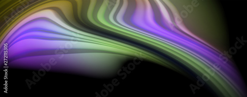 Modern rainbow liquid color flow colorful poster. Wave Liquid shape in black color background. Abstract composition