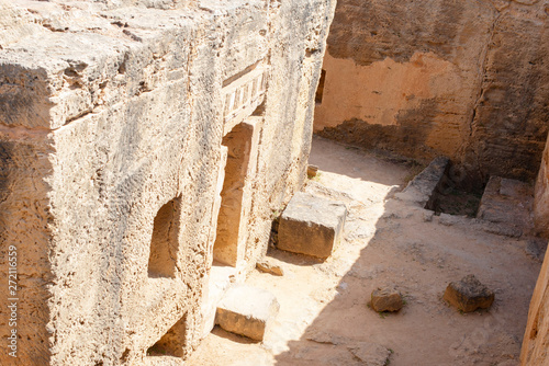 ruins in the park "Tombs of the kings" in Paphos, Cyprus