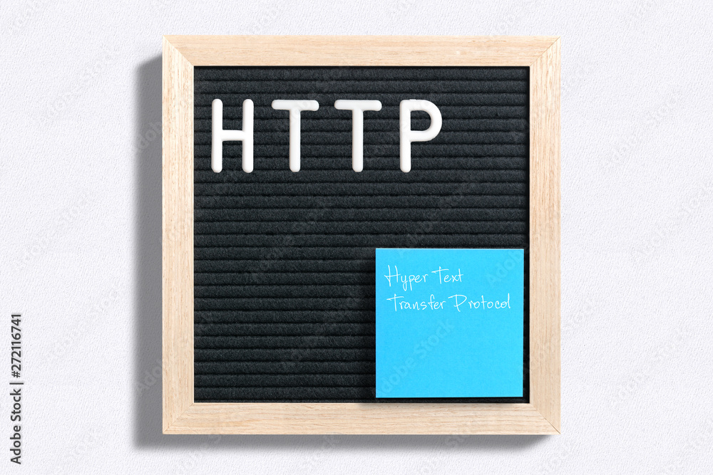 Buchstabentafel mit Aufschrift HTTP für 