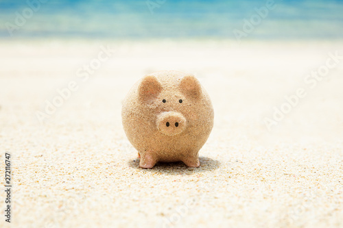 Piggybank Made With Sand On Beach © Andrey Popov