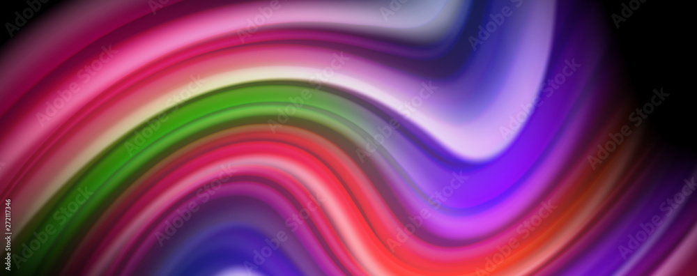 Fototapeta premium Fluid liquid color wave lines, glowing colorful light effect, abstract composition template. Geometric technology abstract pattern. Movement concept