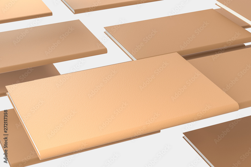The organized hard cover notebooks, 3d rendering. The organized hard cover notebooks, 3d rendering.