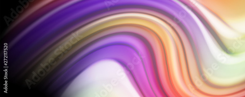 Modern rainbow liquid color flow colorful poster. Wave Liquid shape in black color background. Abstract composition