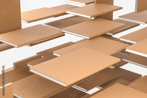 The organized hard cover notebooks, 3d rendering.