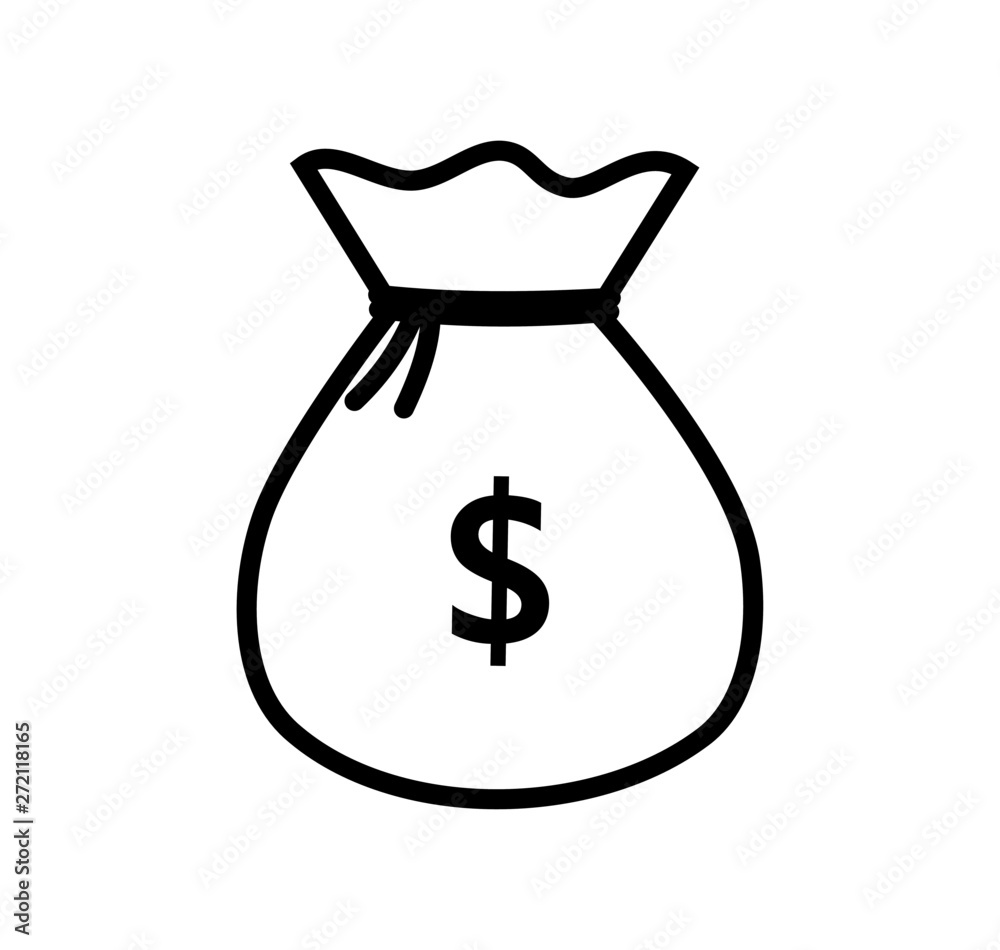 money bag. finance icon isolated on white background. vector illustration. money bag. finance icon isolated on white background. vector illustration.