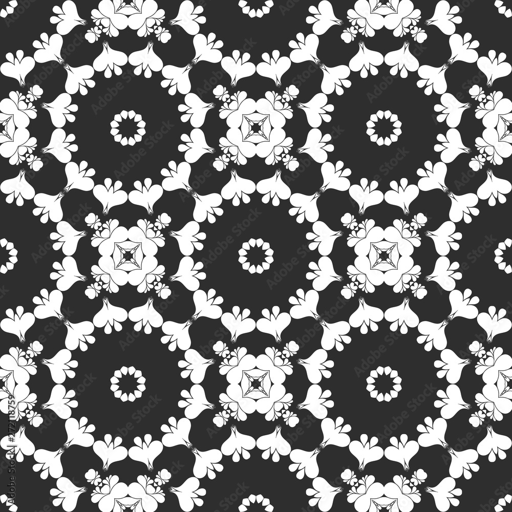 Beauty black and white floral pattern, interior cover design