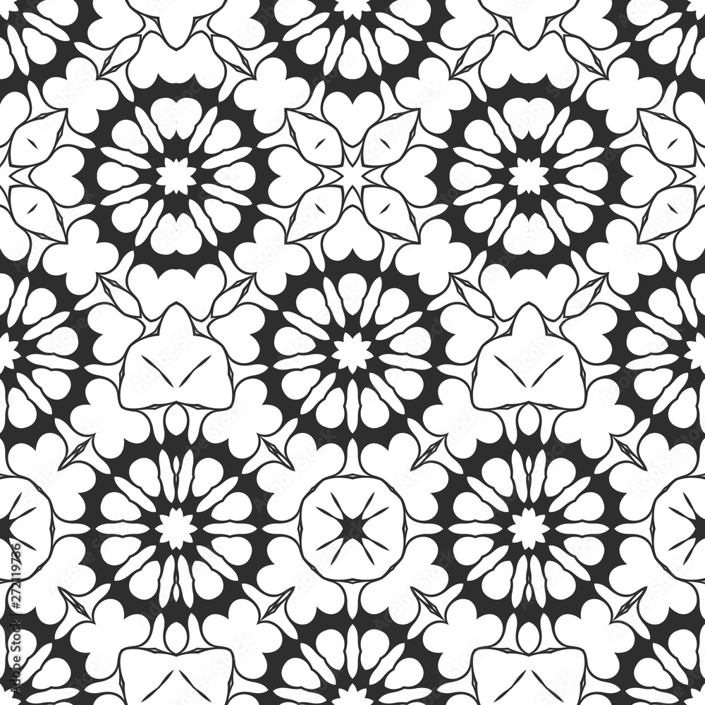 Beauty black and white floral pattern, interior cover design Beauty black and white floral pattern, interior cover design