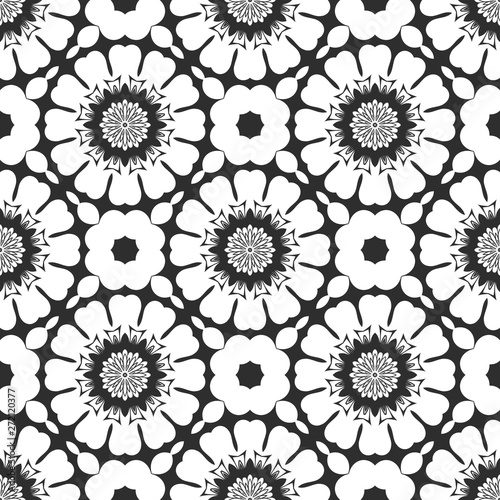 Black and white floral pattern, retro, vintage cover design