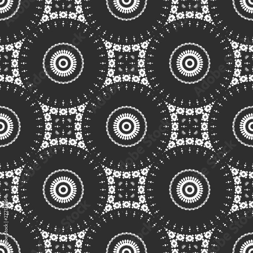 Black and white floral abstract pattern