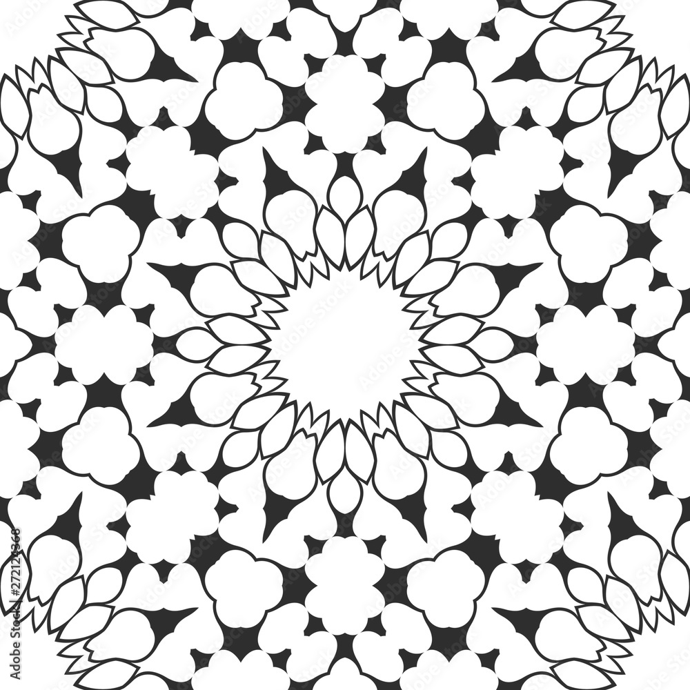 Floral black and white pattern, retro cover design Floral black and white pattern, retro cover design