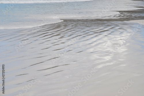 ripples in wet sand on the seashore