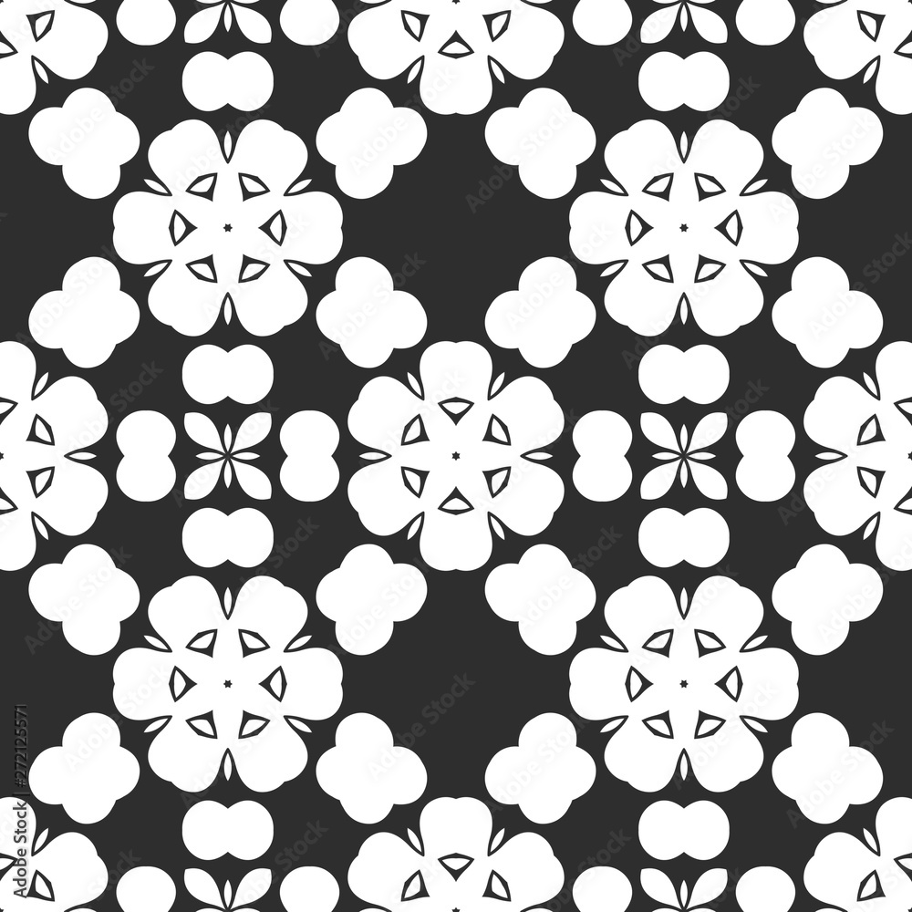 Floral black and white pattern, retro cover design Floral black and white pattern, retro cover design