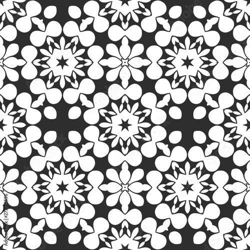 Floral black and white pattern  retro cover design