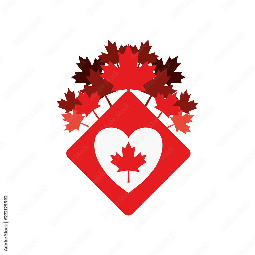 Maple leaf heart and canada symbol design Maple leaf heart and canada symbol design