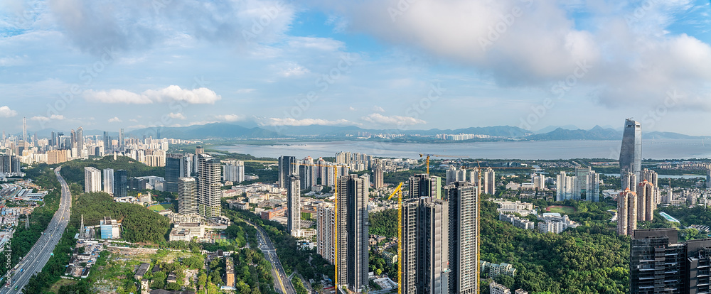 Shenzhen City, Guangdong Province, China urban scenery panorama