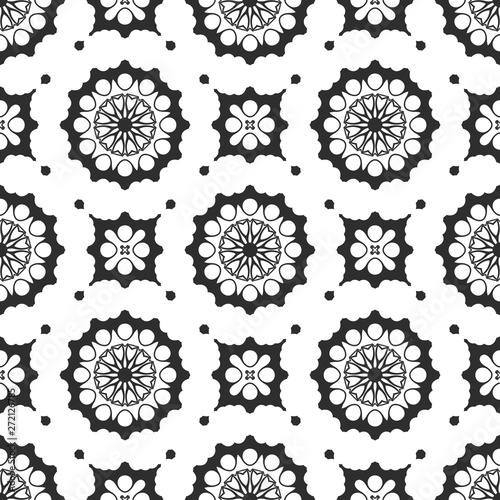 Beauty floral digital pattern  creative retro  vintage black and white design