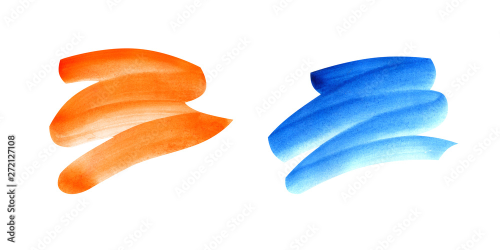 Bright watercolor brushstrokes on a white background.Paint drawing. Bright watercolor brushstrokes on a white background.Paint drawing.