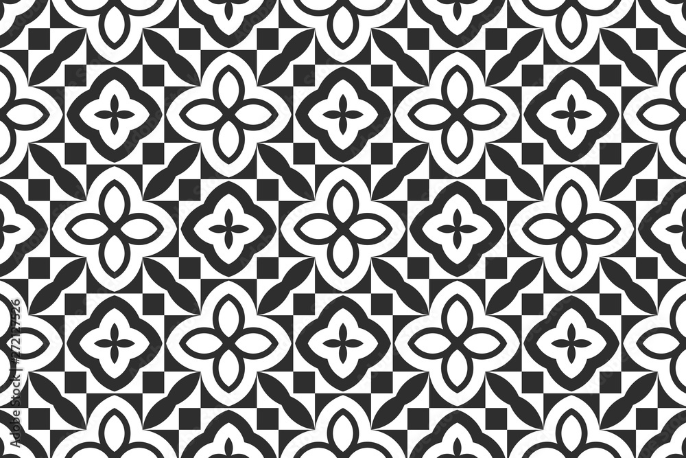 Black and white abstract pattern, wintage, retro style