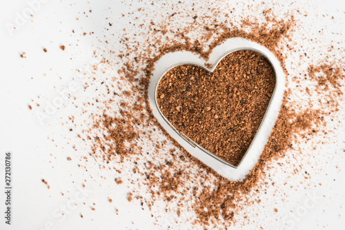 Ground Nutmeg in a Heart Shape
