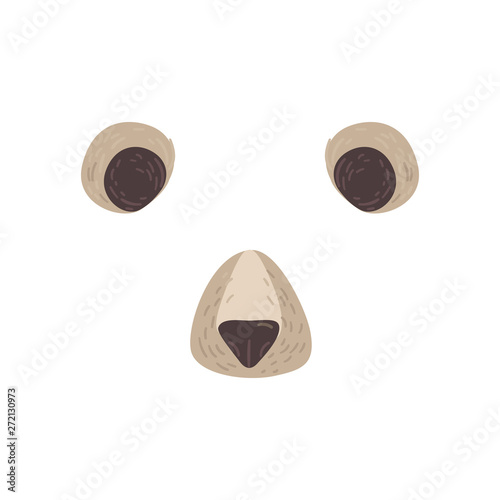 Bear ears and nose mask for photo and video effect cartoon style