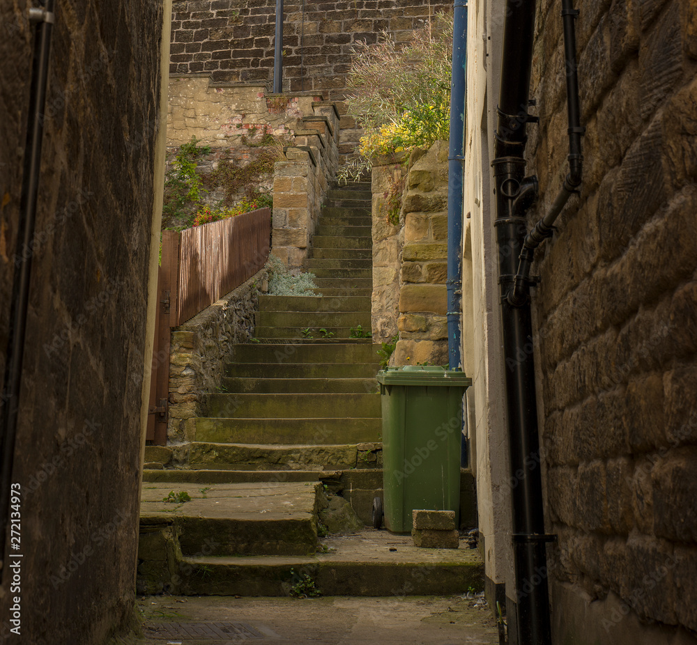 Narrow village alleyway image