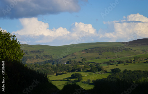 Views out over the Welsh Landscape in North Wales on Moel y Parc near Moel Famaua photo