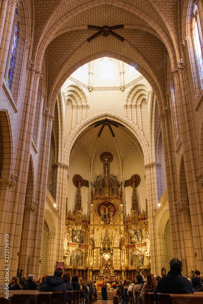 interior of catholic church in Madrid