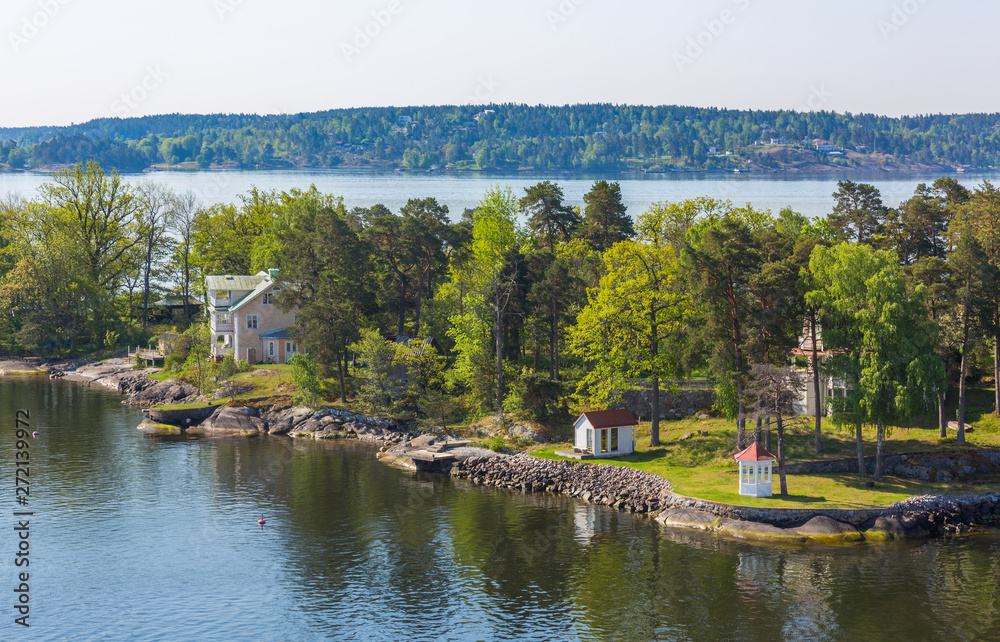 Obraz premium Sweden, small houses on an island in the Baltic Sea