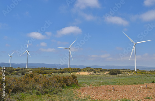 Ventiladores energia eólica en provincia de Teruel España