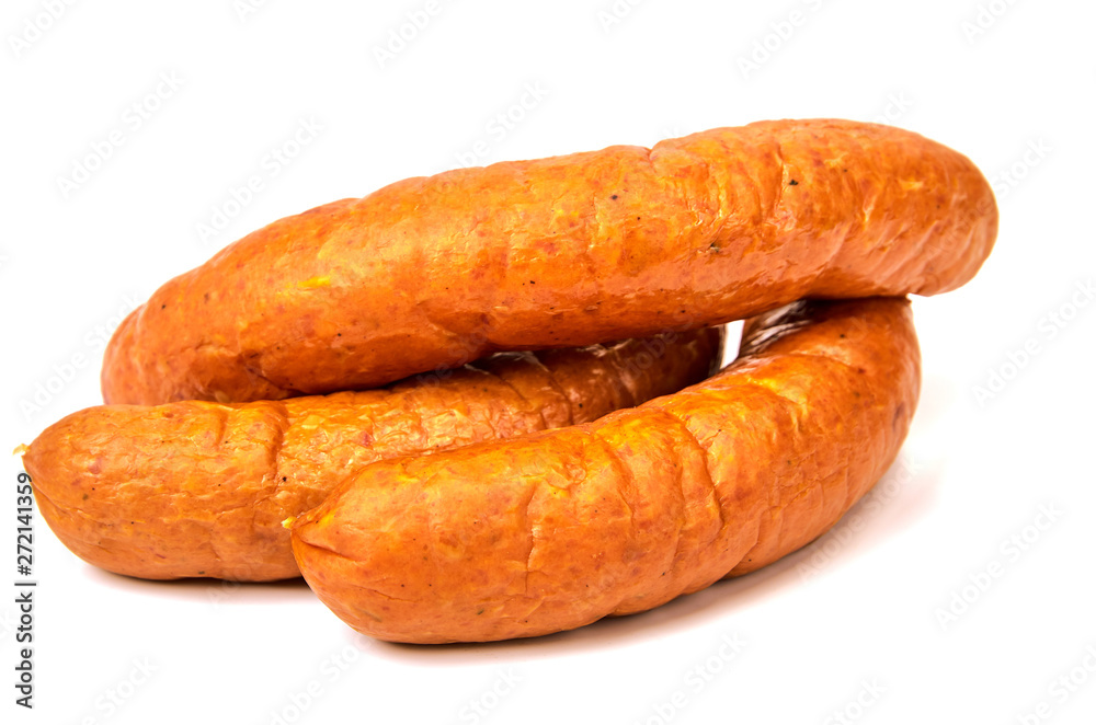Sausage meat, non-GMO with glitter on a light background. A ring of juicy sausage in a natural casing on a white background. Sausage meat, non-GMO with glitter on a light background. A ring of juicy sausage in a natural casing on a white background.