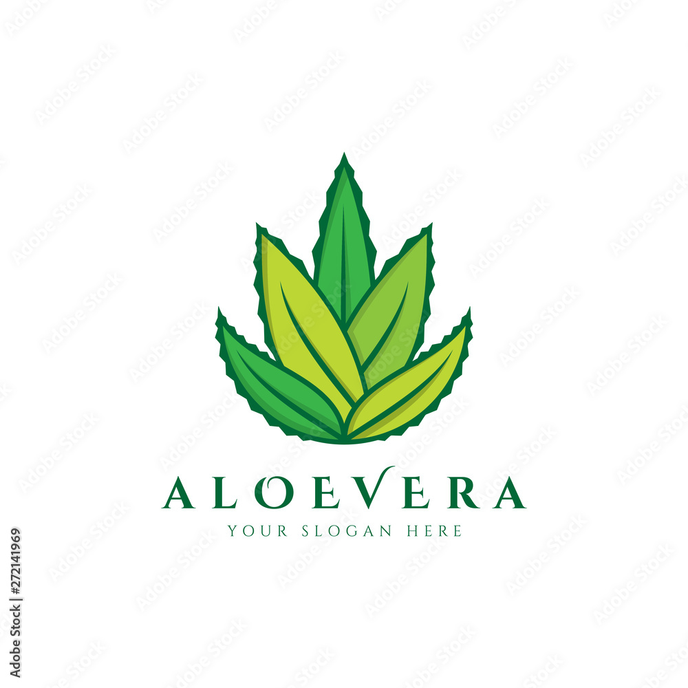 Fresh Aloe Vera Nature Logo Icon