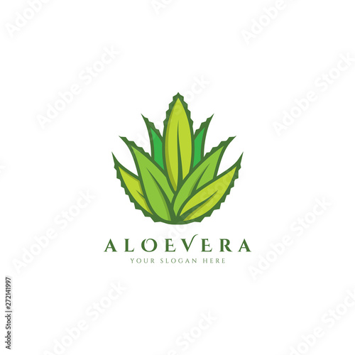Aloe Vera Fresh Logo Green Leaf