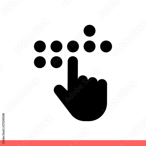 Braille vector icon, blind symbol. Simple, flat design isolated on white background for web or mobile app