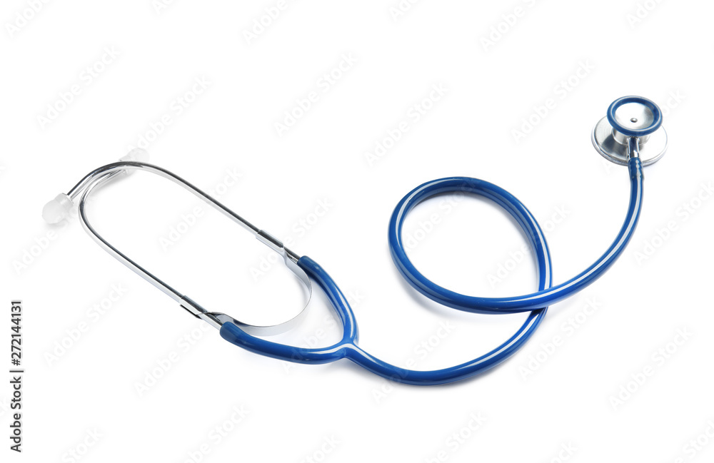 Modern stethoscope isolated on white. Medical tool Modern stethoscope isolated on white. Medical tool