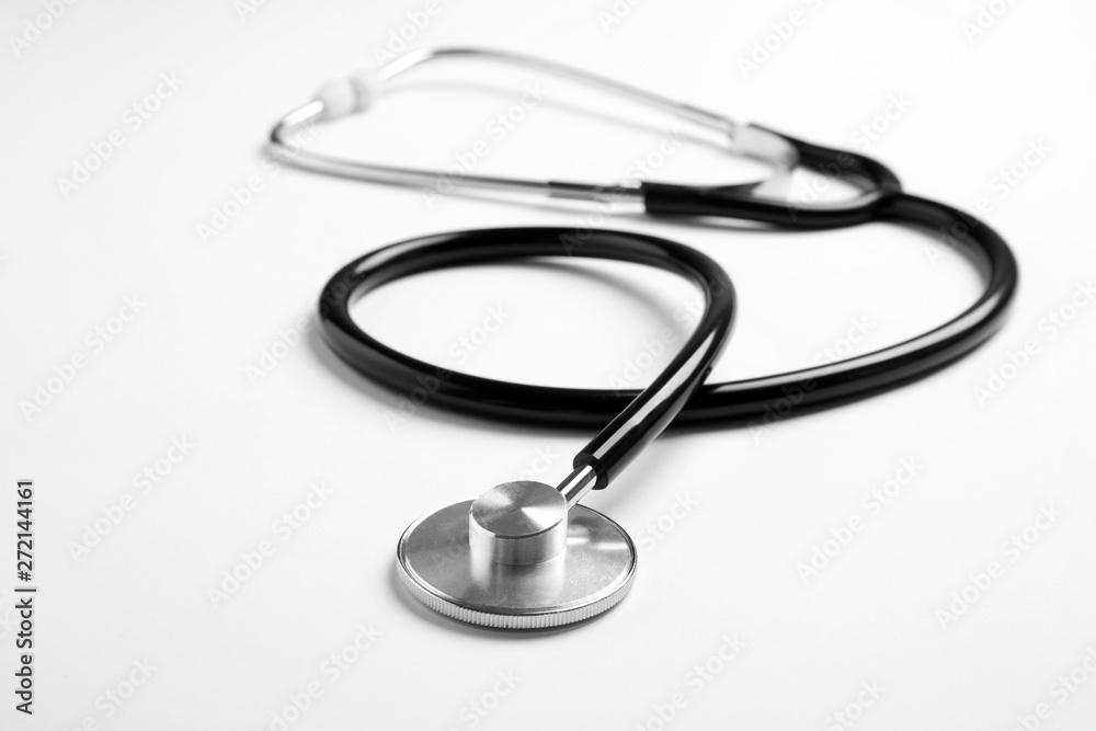 Modern stethoscope isolated on white. Medical tool Modern stethoscope isolated on white. Medical tool