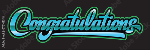 Illustration with calligraphic inscription. Congratulations. Vector element for design