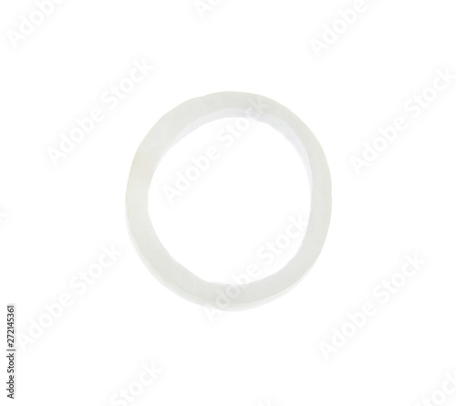 Ring of fresh ripe onion isolated on white