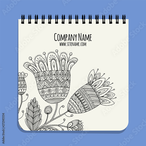 Notebook design, floral ornament design