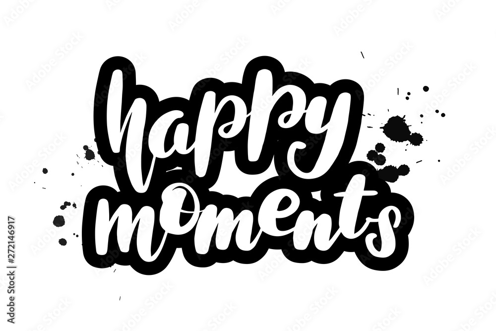 brush lettering happy moments