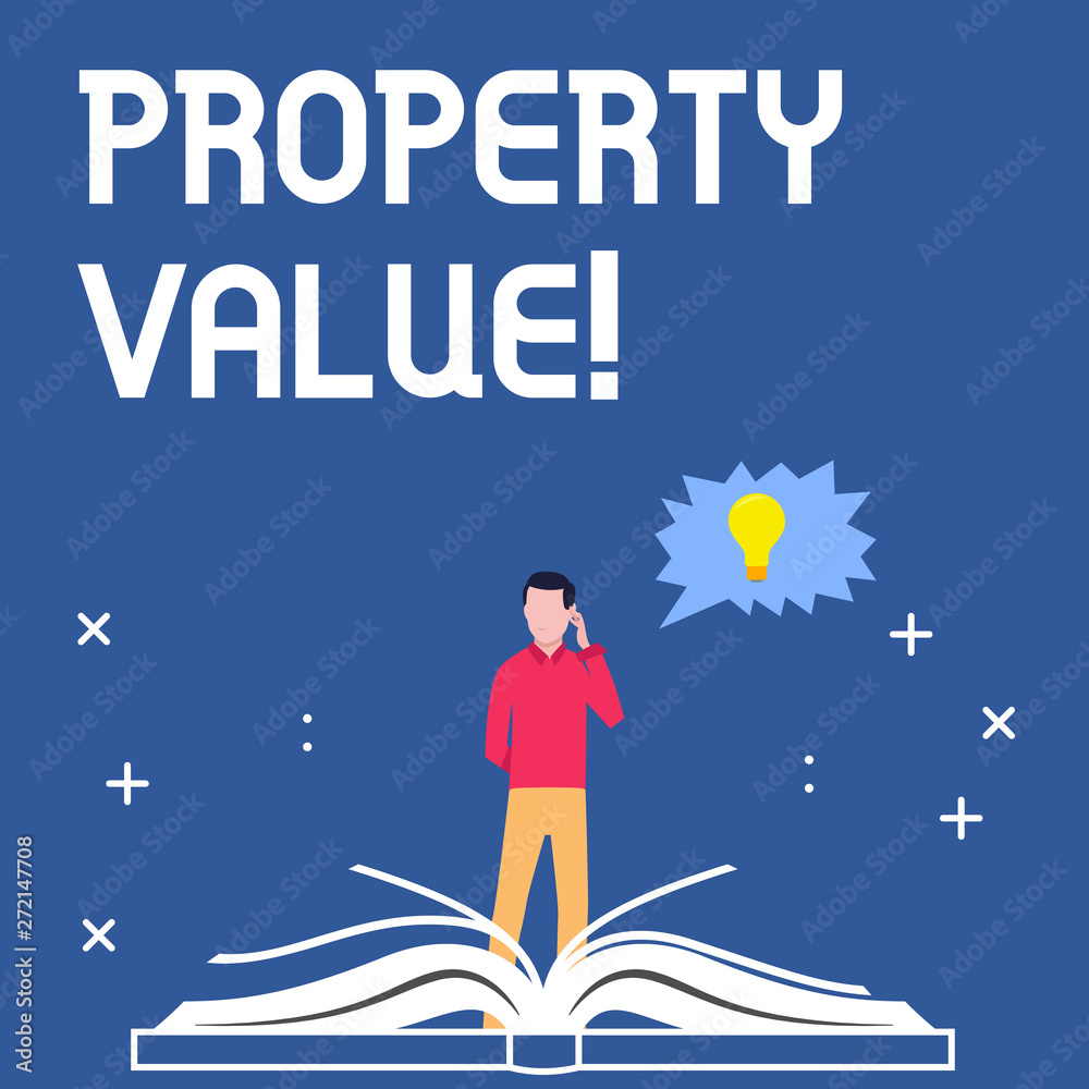 Handwriting text writing Property Value. Concept meaning Estimate of Worth Real Estate Residential Valuation