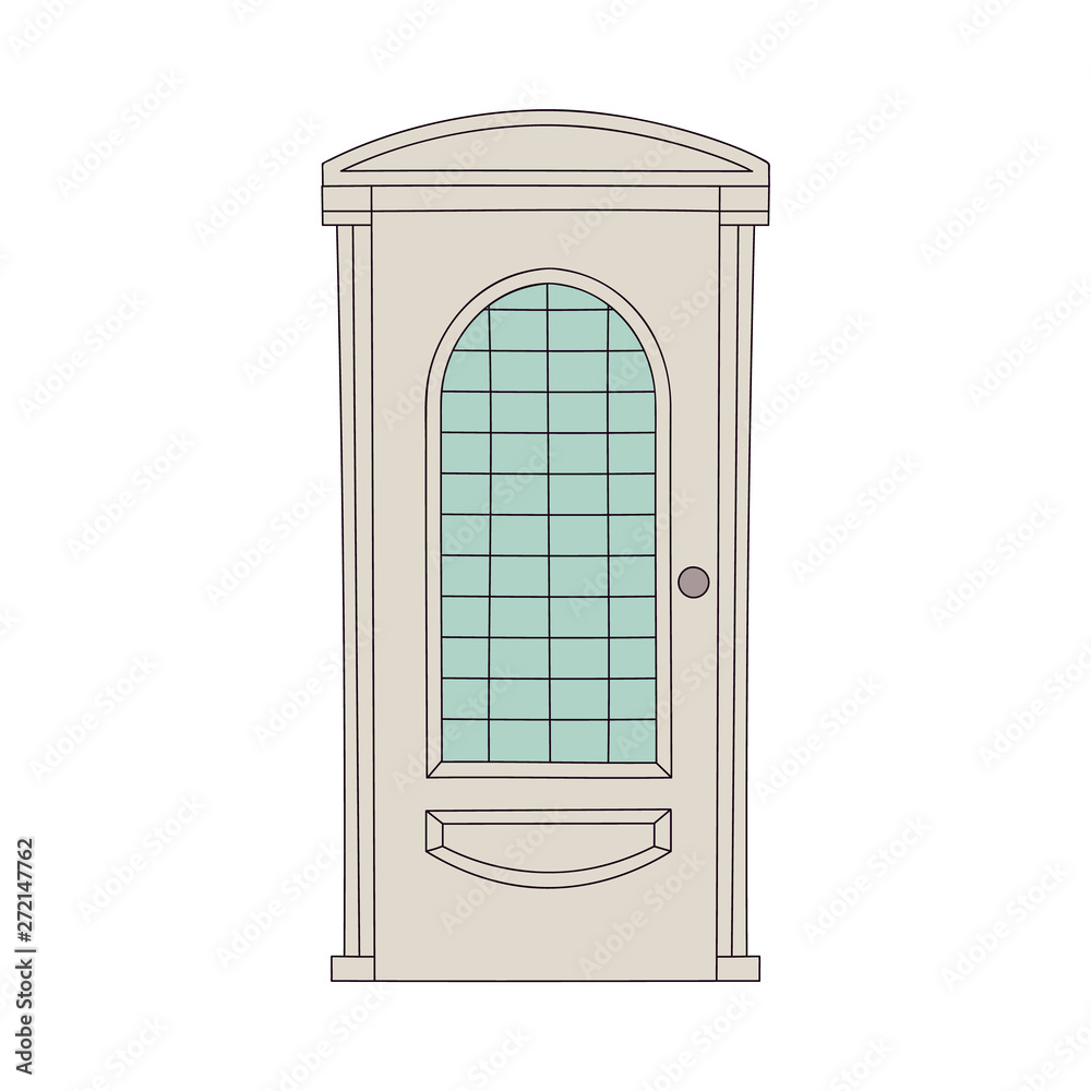 Classic door design with vintage frame, classical architecture wooden ...