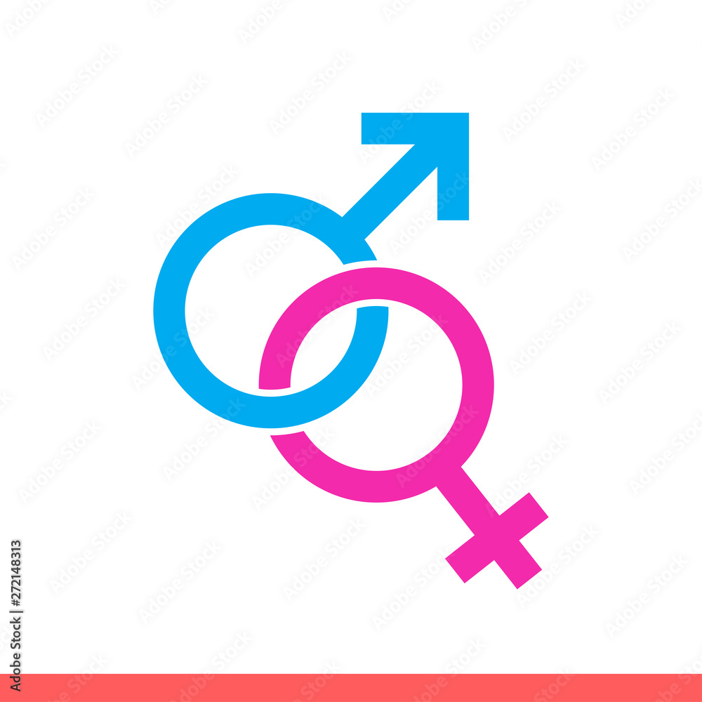 Gender vector icon, man and woman. Simple, flat design isolated on white background for web or mobile app Gender vector icon, man and woman. Simple, flat design isolated on white background for web or mobile app