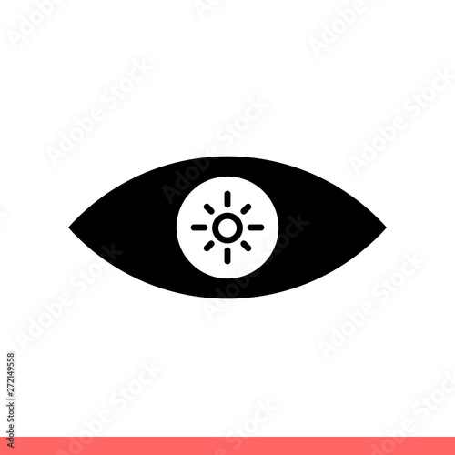 Ophtalmology vector icon, vision symbol. Simple, flat design isolated on white background for web or mobile app