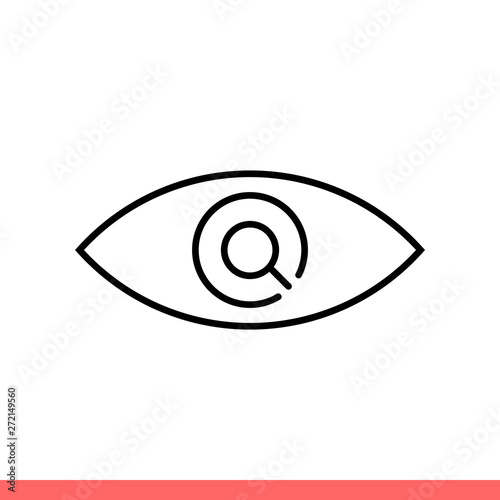 Ophtalmology vector icon, vision symbol. Simple, flat design isolated on white background for web or mobile app
