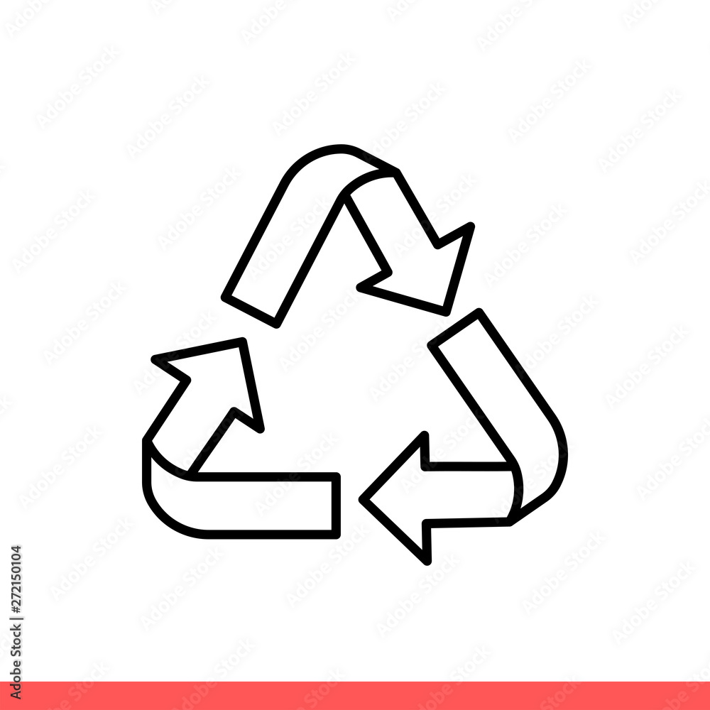 Recycle vector icon, symbol. Simple, flat design isolated on white background for web or mobile app Recycle vector icon, symbol. Simple, flat design isolated on white background for web or mobile app