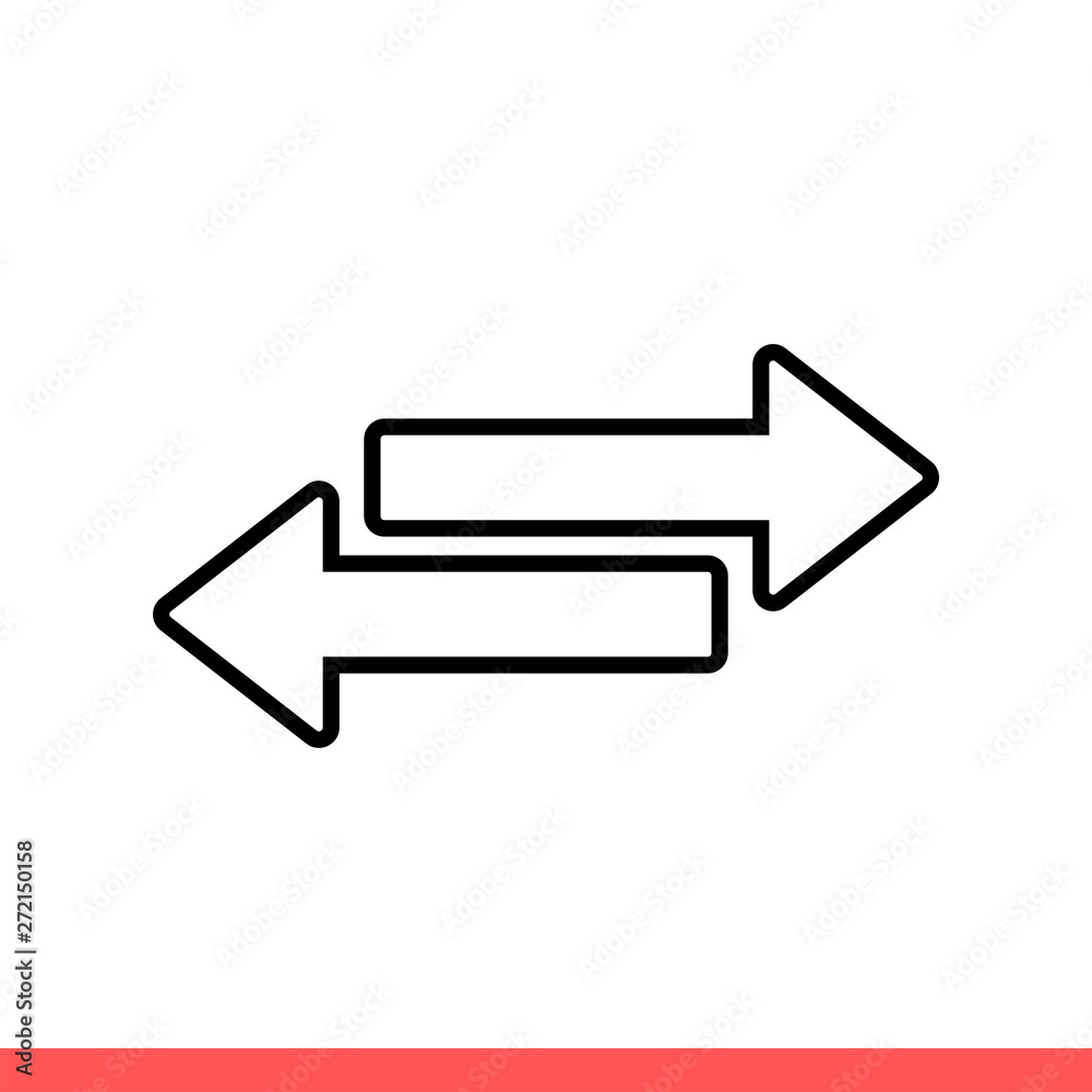 Reverse vector icon, direction arrow. Simple, flat design isolated on white background for web or mobile app Reverse vector icon, direction arrow. Simple, flat design isolated on white background for web or mobile app