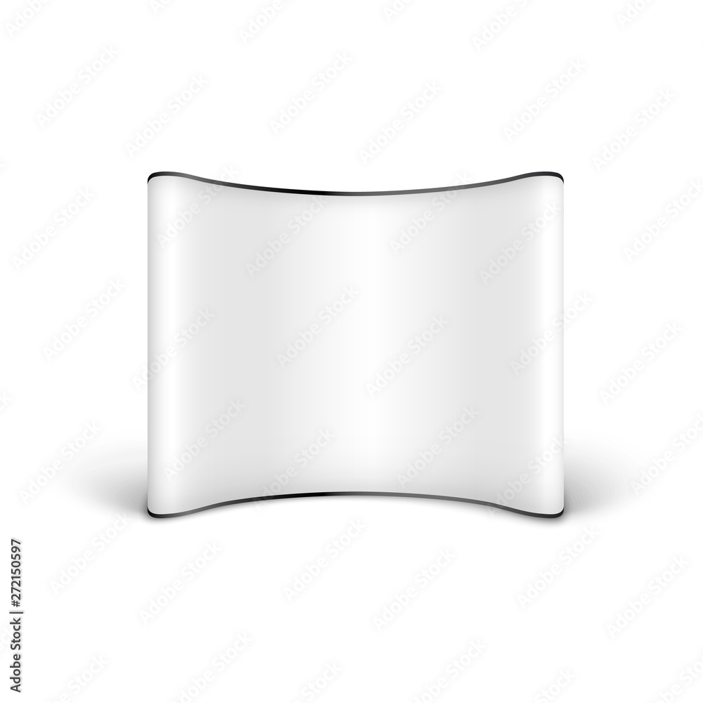 White blank advertising pop up banner with curved empty display White blank advertising pop up banner with curved empty display
