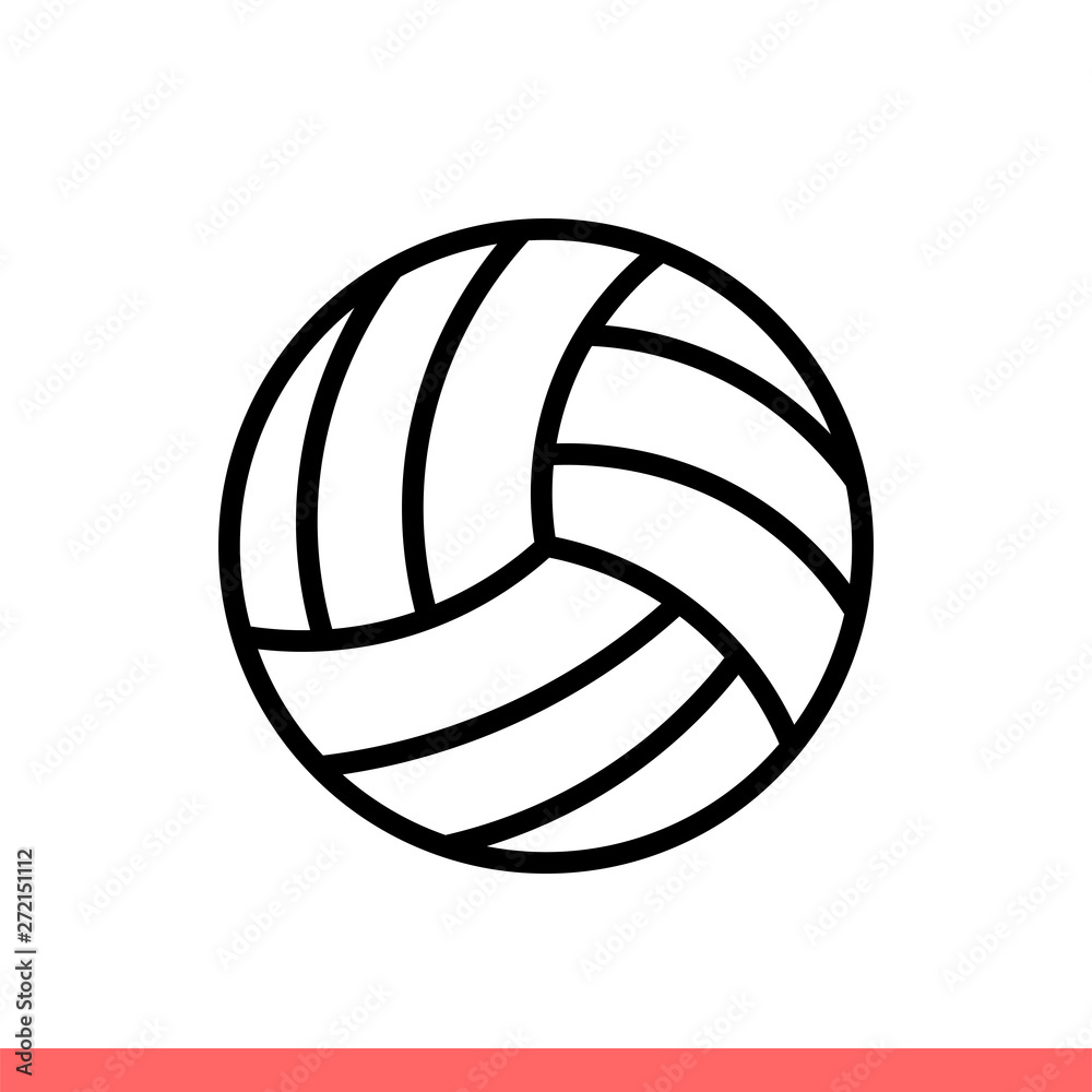 Volleyball ball vector icon, sport. Simple, flat design isolated on white background for web or mobile app